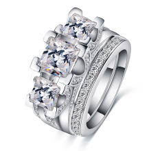 White Gold Diamond Wedding Jewelry Rings Sets (CRI0513-B)